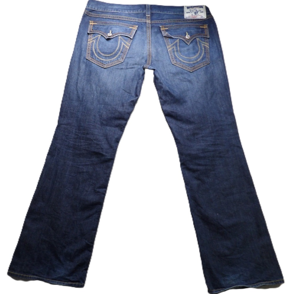 VTG Y2K True Religion World Tour Men 42 Section Straight USA Flap Pocket Jeans